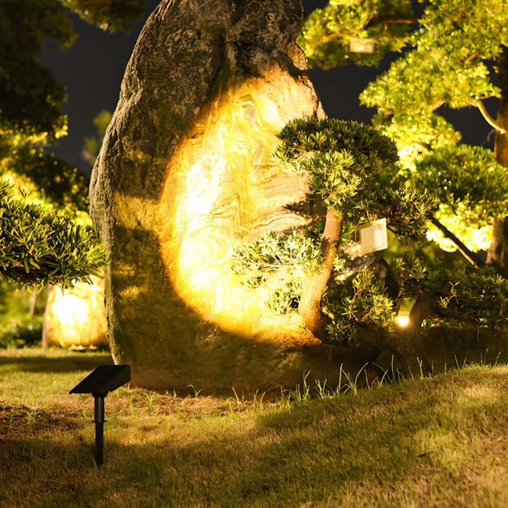 Solar LED Spotlight – Multi-Zoom Floor Lamp for Outdoor Installation