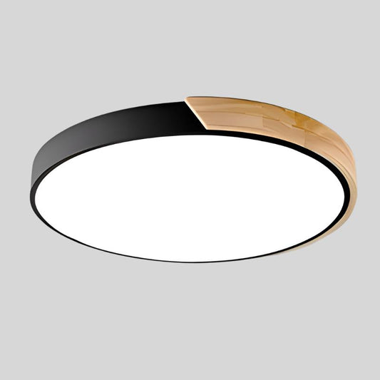 Scandinavian Wooden Circular LED Ceiling Light – Modern Energy-Saving Design